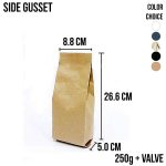 ถุงกาแฟทรง  Side Gusset มีวาลว์ 250g (Color Choice)
