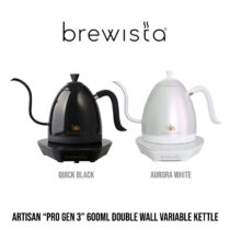 “PRO Gen 3” กาดริปไฟฟ้า Brewista Artisan "Double Wall" Electric Kettle (Quicksand Black & Aurora White) 600ml.