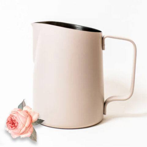 Milk Pitcher เหยือกสตีมนม WPM ขนาด 450ml (Round Angled Spout) - Sakura Pink - Image 6