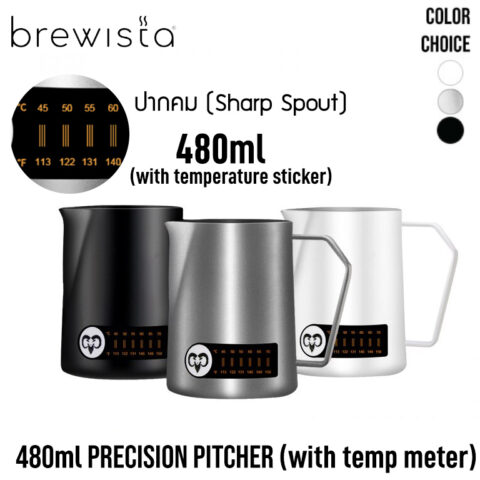 Milk Pitcher เหยือกสตีมนม Brewista "Precision" 480ml Sharp Spout Pitcher (มีแถบวัดอุณหภูมิเปลี่ยนสี) - Image 1