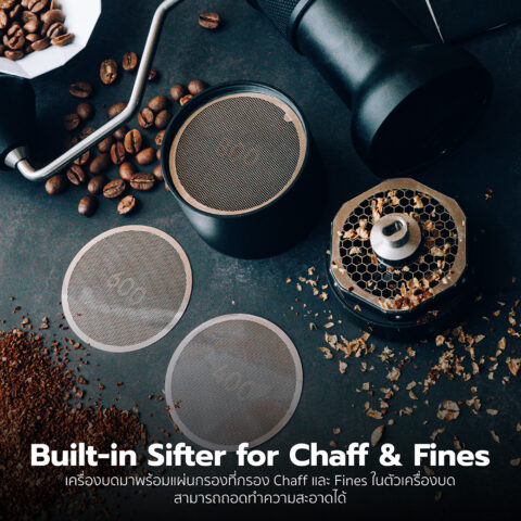 [NEW 2024!] เครื่องบดกาแฟ MOMENTEM "Dual Burr" Hand Grinder (Double Grind + Sifter) - Image 3
