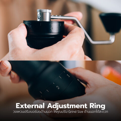 [NEW 2024!] เครื่องบดกาแฟ MOMENTEM "Dual Burr" Hand Grinder (Double Grind + Sifter) - Image 4