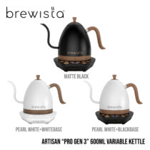 “PRO Gen 3” กาดริปไฟฟ้า Brewista Artisan Variable Electric Kettle(Matte Black & Pearl White) 600ml.