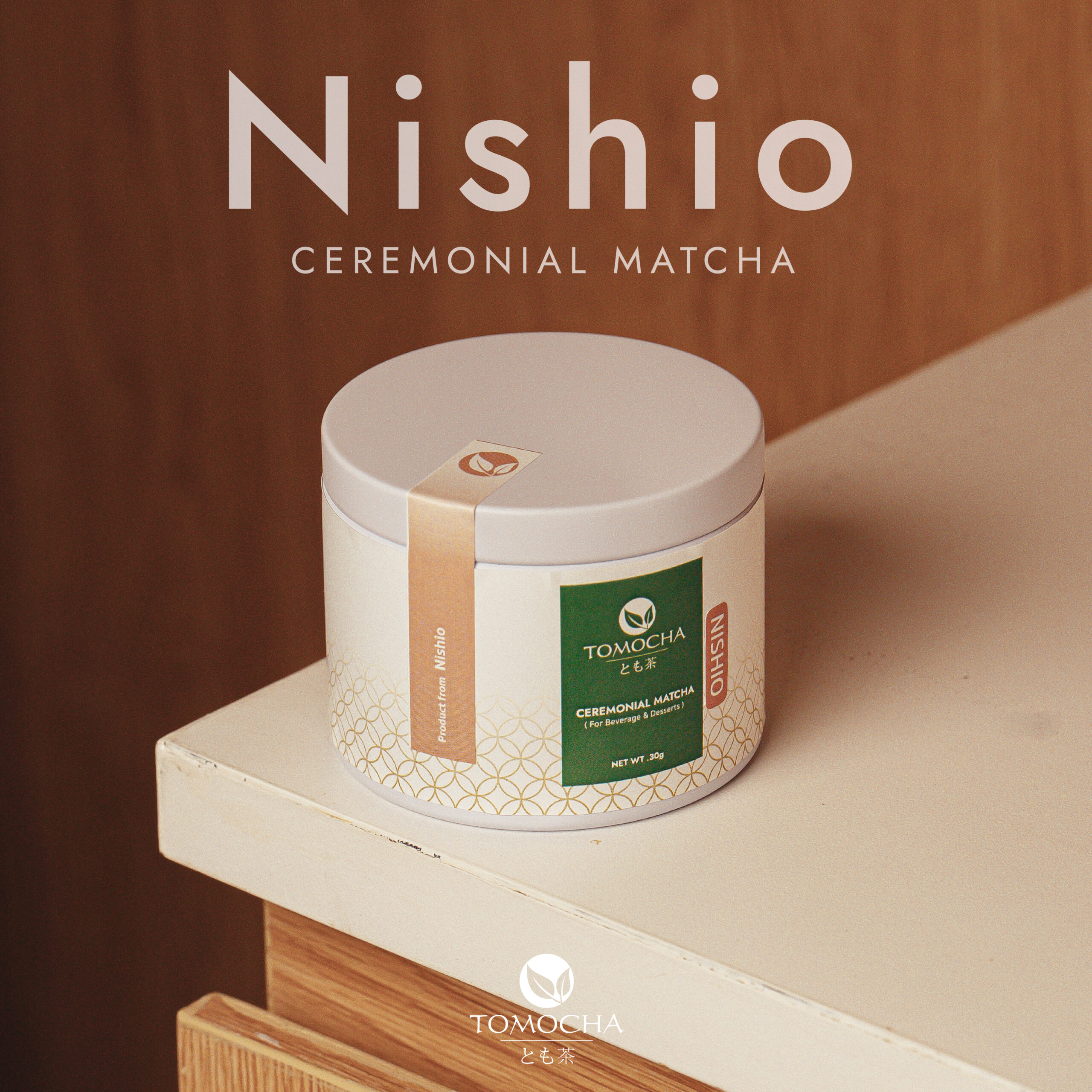 Main (1) ผงมัทฉะเกรดพิธีการ TOMOCHA 100% "Ceremonial Nishio" 30g / 100g Matcha Powder - Image 1